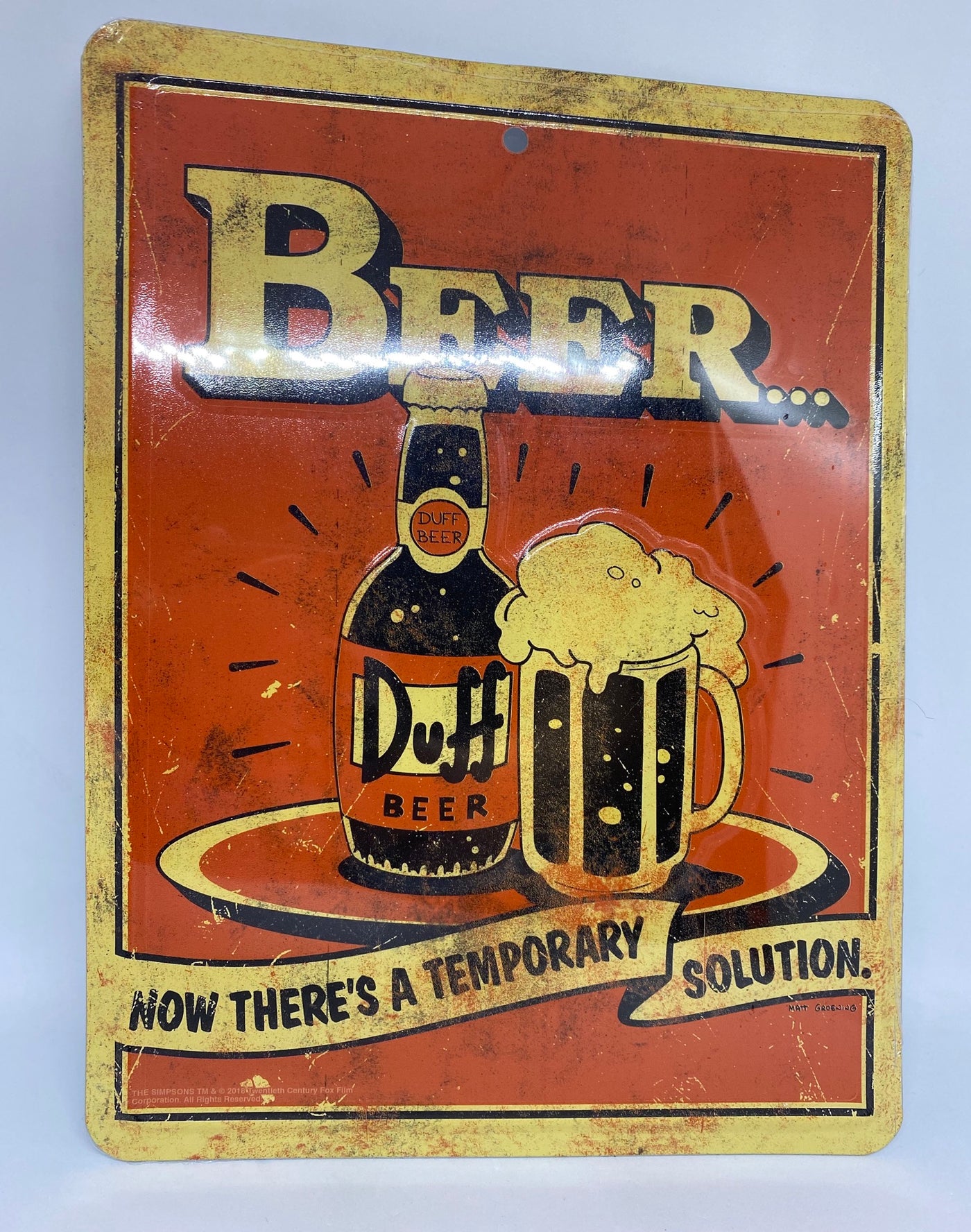 Universal Studios Simpsons Duff Beer Now There's a Temporary Solution Sign New