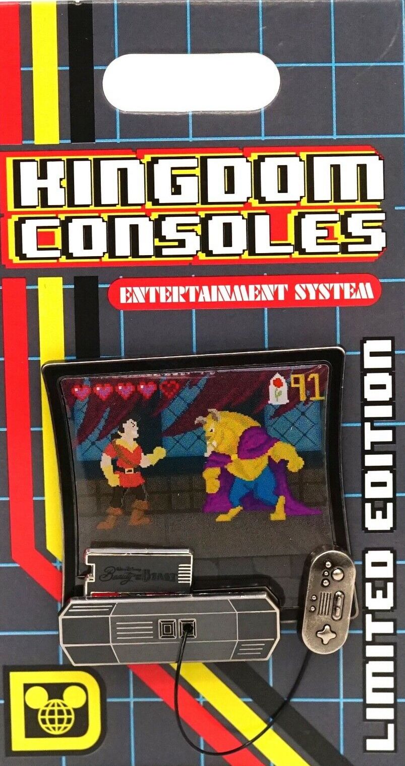 Disney Parks Kingdom Consoles Beast and Gaston Pin Limited New with Card