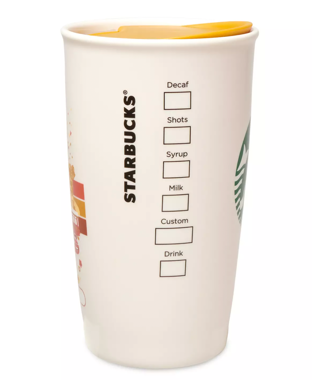 back of starbucks cup Disney California Adventure Starbucks Ceramic Travel Tumbler New – I Love  Characters