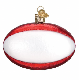 Old World Christmas Rugby Ball Glass Christmas Ornament New with Box