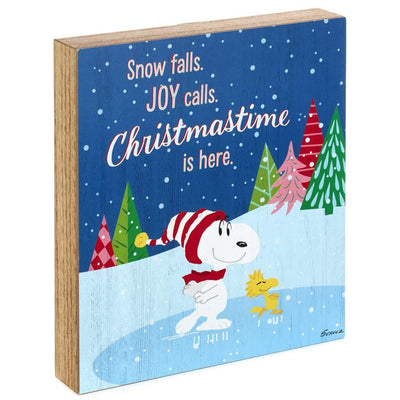 Hallmark Peanuts Snoopy Christmastime Is Here Rustic Quote Sign New