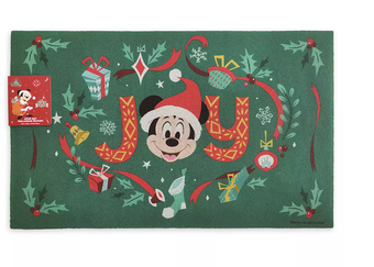 Disney Santa Mickey Mouse Joy Holiday Christmas Door Mat New