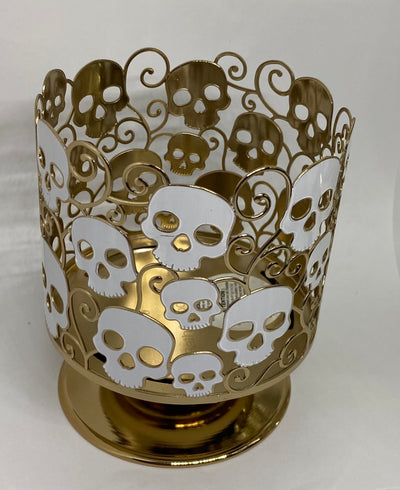 Bath and Body Works 2021 Halloween Skulls 3 Wick Candle Holder New