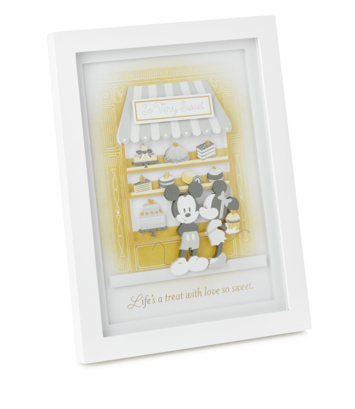 Hallmark Disney Mickey and Minnie Life's a Treat Papercraft Framed Art New