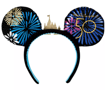 Disney Parks Mickey Main Attraction Ear Headband Cinderella Castle Fireworks New