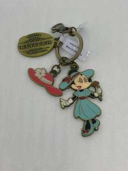 Disney Parks Riviera Resort Minnie Glitter Metal Keychain New with Card