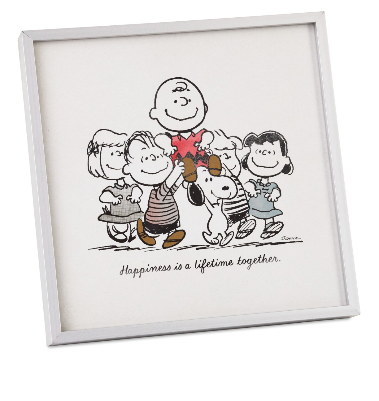 Hallmark Peanuts Happiness Together Framed Art Quote Sign New