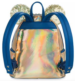 Disney Parks Minnie Mouse EARidescent Loungefly Mini Backpack Gold New With Tags