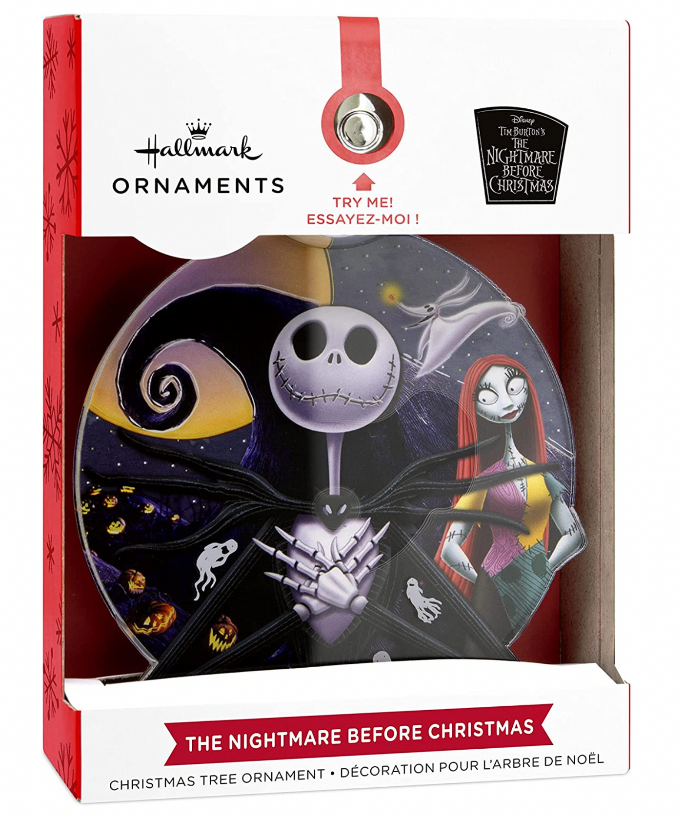 Hallmark Disney Jack and Sally Light-UP Christmas Ornament New with Box