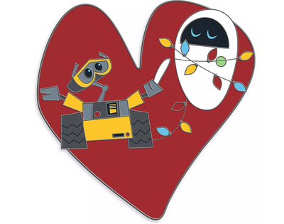 Disney Parks Valentine Heart WALL-E and E.V.E. Pin New with Card