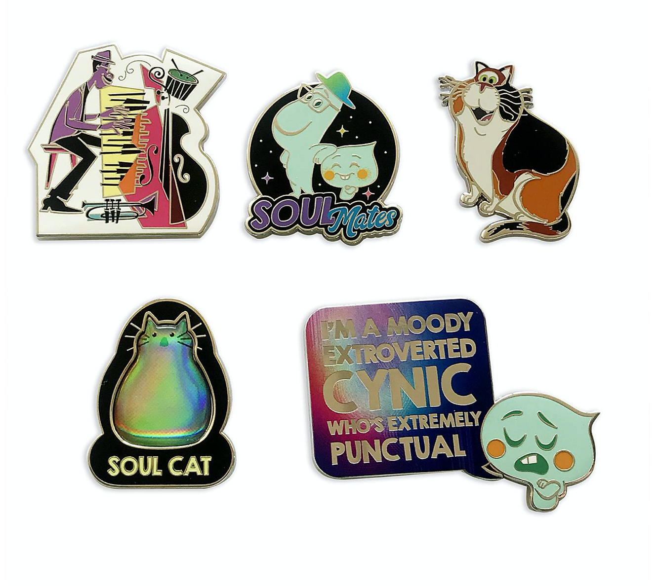 Disney Soul Joe and Mr. Mittens and 22 Limited Edition Pin Set New with Box