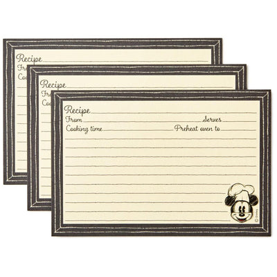 Hallmark Disney Mickey Mouse Recipe Refill Cards Pack of 36 New
