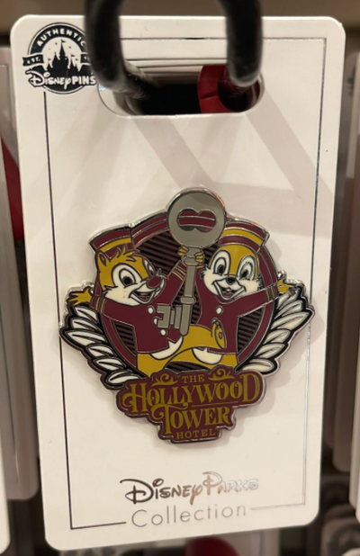 Disney Parks The Hollywood Tower Hotel Chip & Dale Pin New With Card