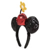 Disney Parks Minnie Mouse Sequined Ear Headband with Flower Pot Hat New