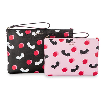 Disney Mickey Mouse Ear Hat Pouch Duo Pink Black Kate Spade New York New w Tag