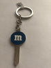 M&M's World Blue Character Big Face Enamel Key Keychain New with Tag