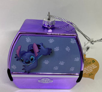 Disney Parks Skyliner Stitch Glass Christmas Ornament New with Tag