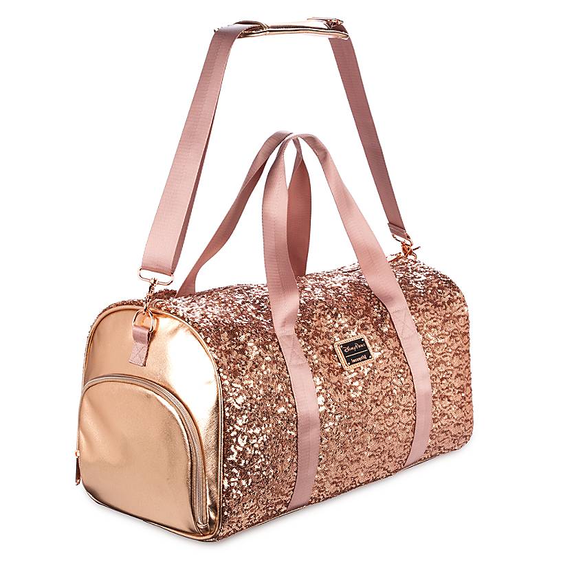 Disney Parks Minnie Sequin Duffel Bag Briar Rose Gold New with Tag