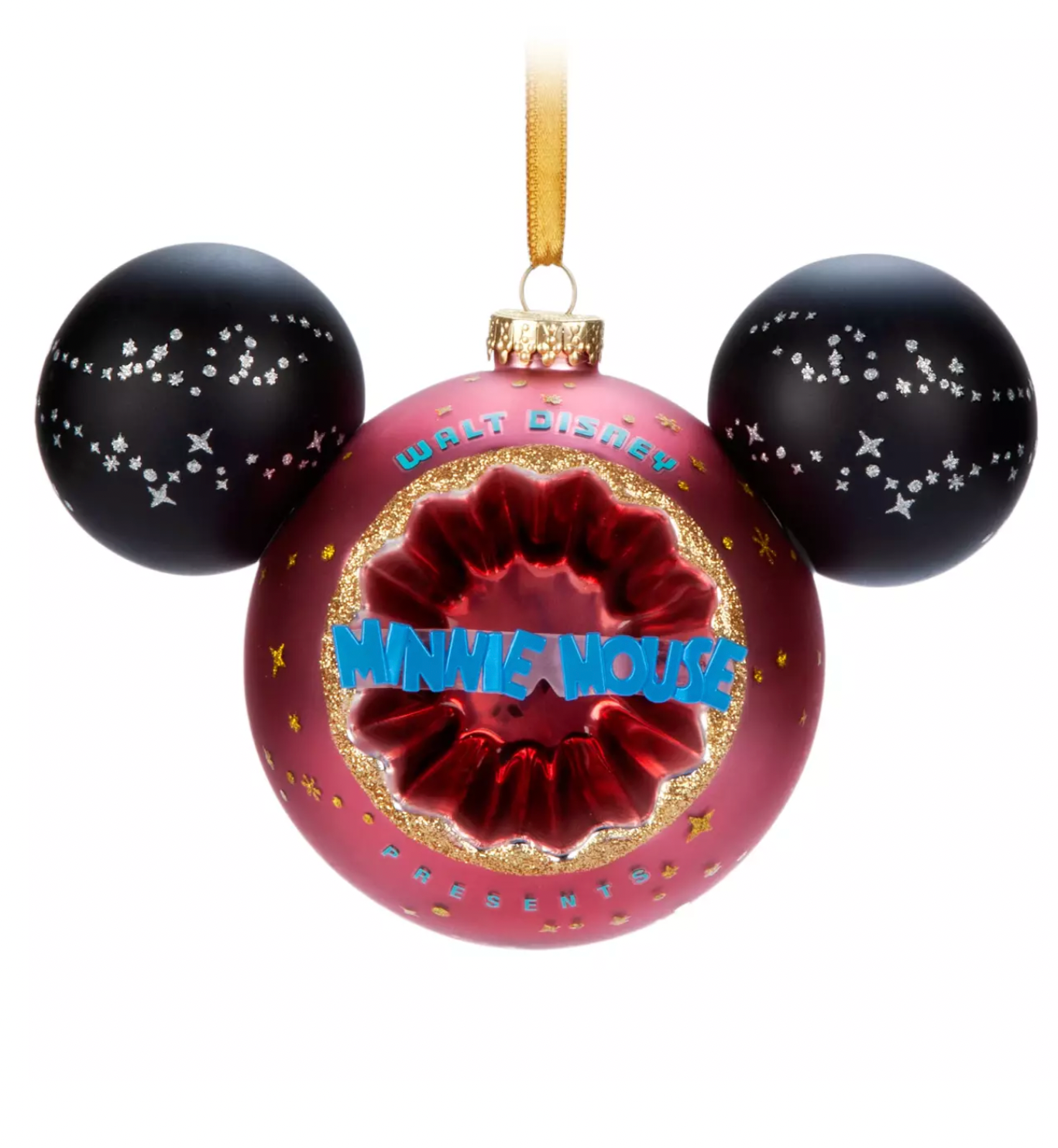 Disney Parks Minnie Sunburst Mouse Icon Ball Christmas Ornament New with Tag