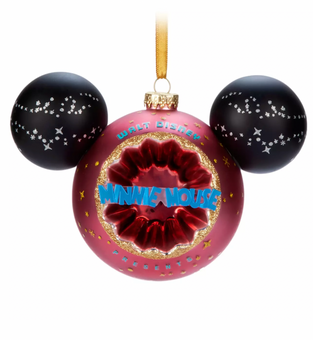 Disney Parks Minnie Sunburst Mouse Icon Ball Christmas Ornament New with Tag