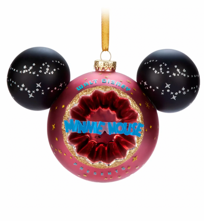 Disney Parks Minnie Sunburst Mouse Icon Ball Christmas Ornament New with Tag