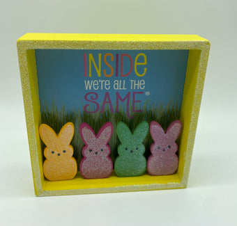 Peeps Easter Peep Bunny Inside We're All The Same Decor Shadow Box New