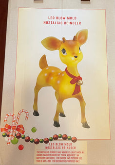 Cracker Barrel LED Blow Mold Nostalgic Boy Reindeer Holiday Christmas New Box