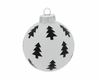 Robert Stanley White & Black Tree Ball Glass Christmas Ornament New with Tag