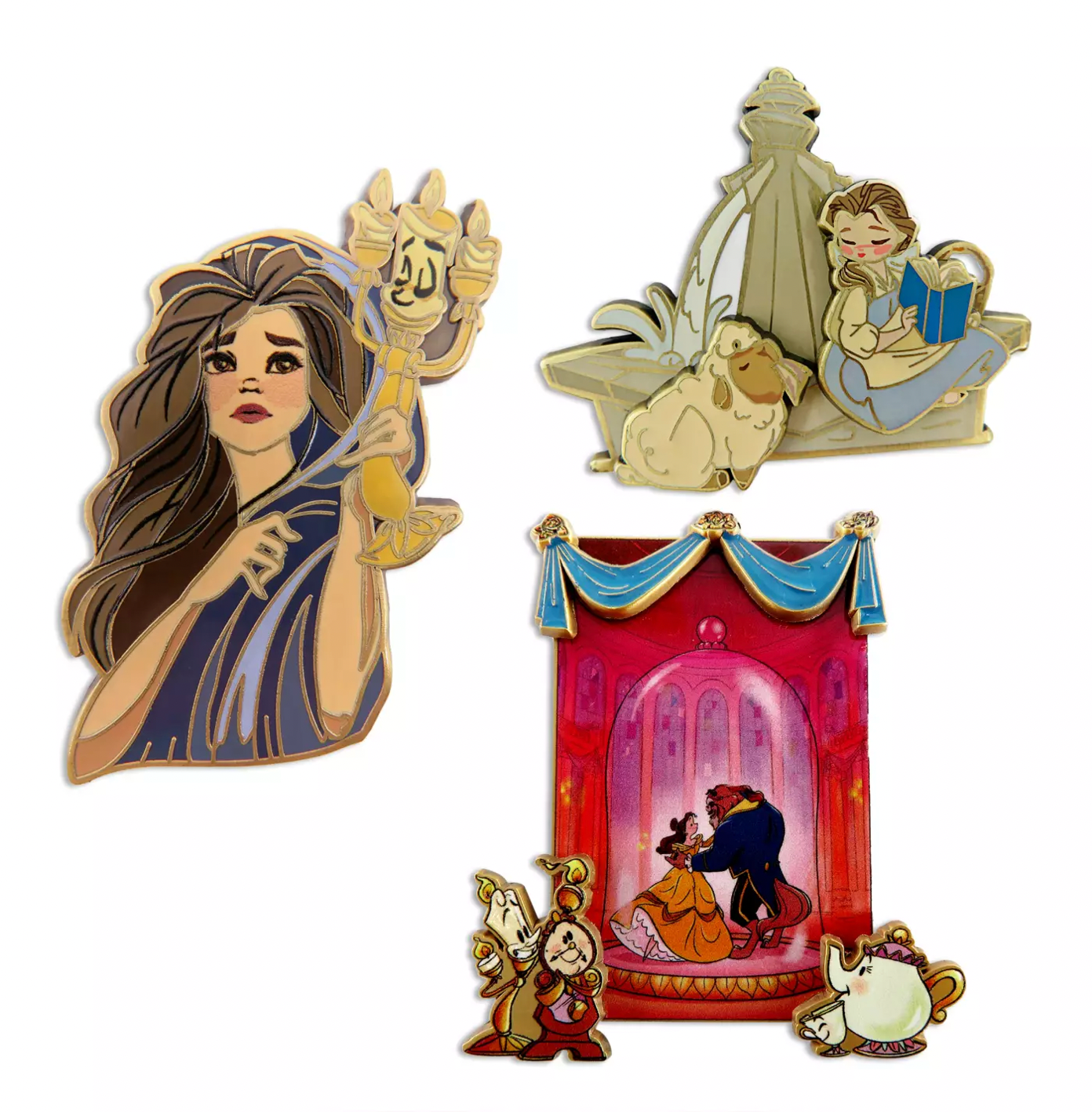 Disney Beauty and the Beast 30th Anniversary Pin Set Limited Edition New