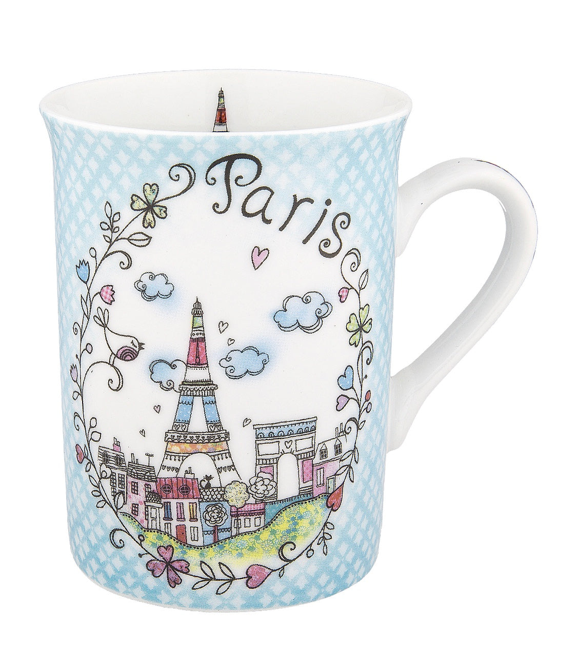Disney Parks Epcot Paris Clouds Porcelain Coffee Mug New