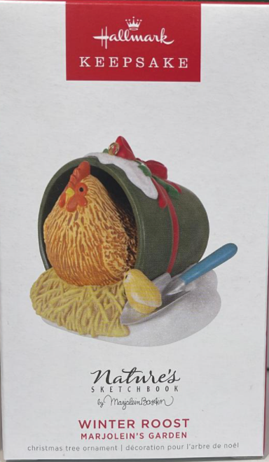 Hallmark 2022 Marjolein Garden Winter Roost Chicken Christmas Ornament New W Box