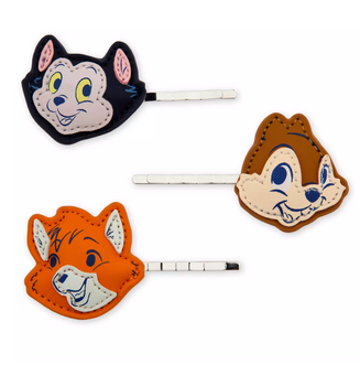 Disney Parks Critter Chaos Collection Tod Chip and Figaro Hair Clip Set New