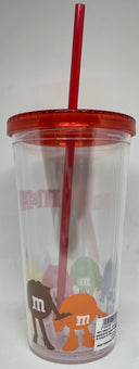 M&M's World Silhouette Lineup Characters Tumbler with Straw New