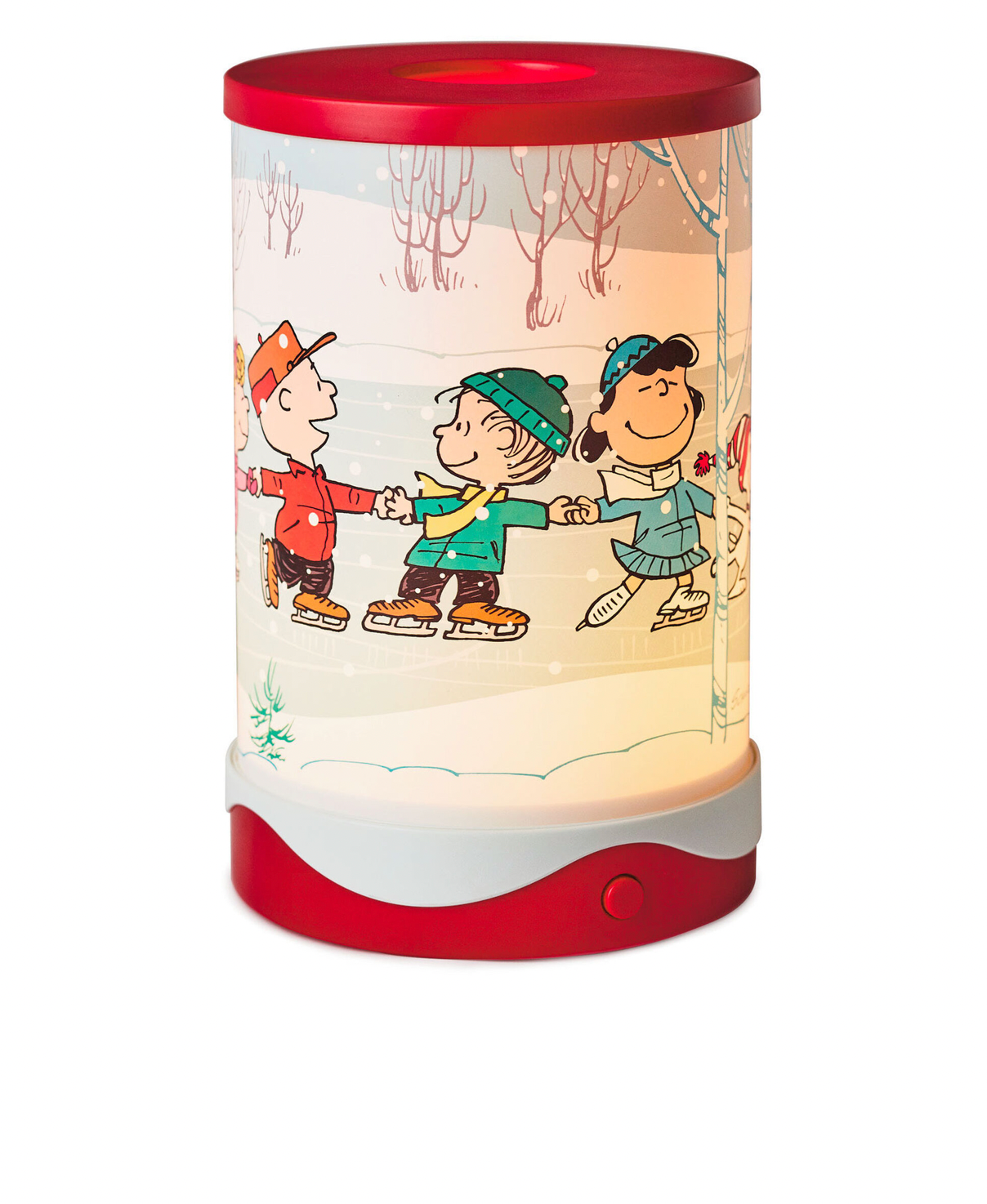 Hallmark Christmas Peanuts Gang Ice Skating Rotating Musical Lamp with Light New