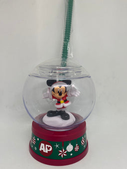 Disney Parks Annual Passholder Mickey Christmas Snowglobe Sipper New with Tag