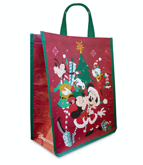 Disney Store Mickey and Friends Christmas Holiday Reusable Tote Standard New Tag
