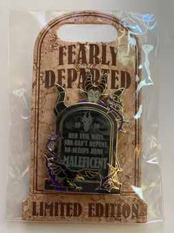 Disney Fearly Departed Tombstone Maleficent Sleeping Beauty Pin Limited New Card