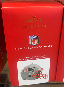 Hallmark 2022 NFL New England Patriots Helmet Christmas Ornament New With Box