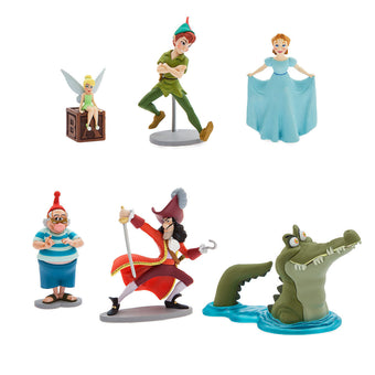 Disney Store Peter Pan Figure Play Set 6pcs Playset Cake Topper New with box