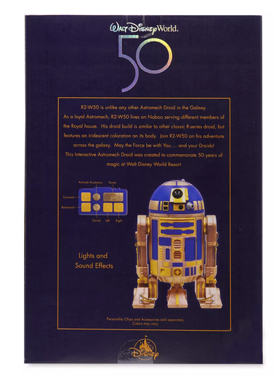 Disney Parks R2-W50 Interactive Remote Control Droid Star Wars WDW 50th New