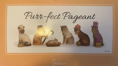 Hallmark Cat Nativity Scene Purr-fect Pageant 6 Pieces New with Box