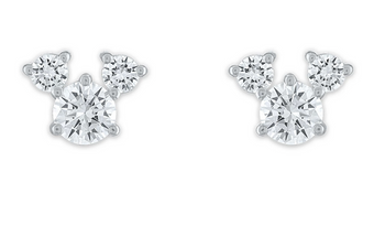 Disney Parks Mickey Icon Sterling Silver Stud Earrings New with Box