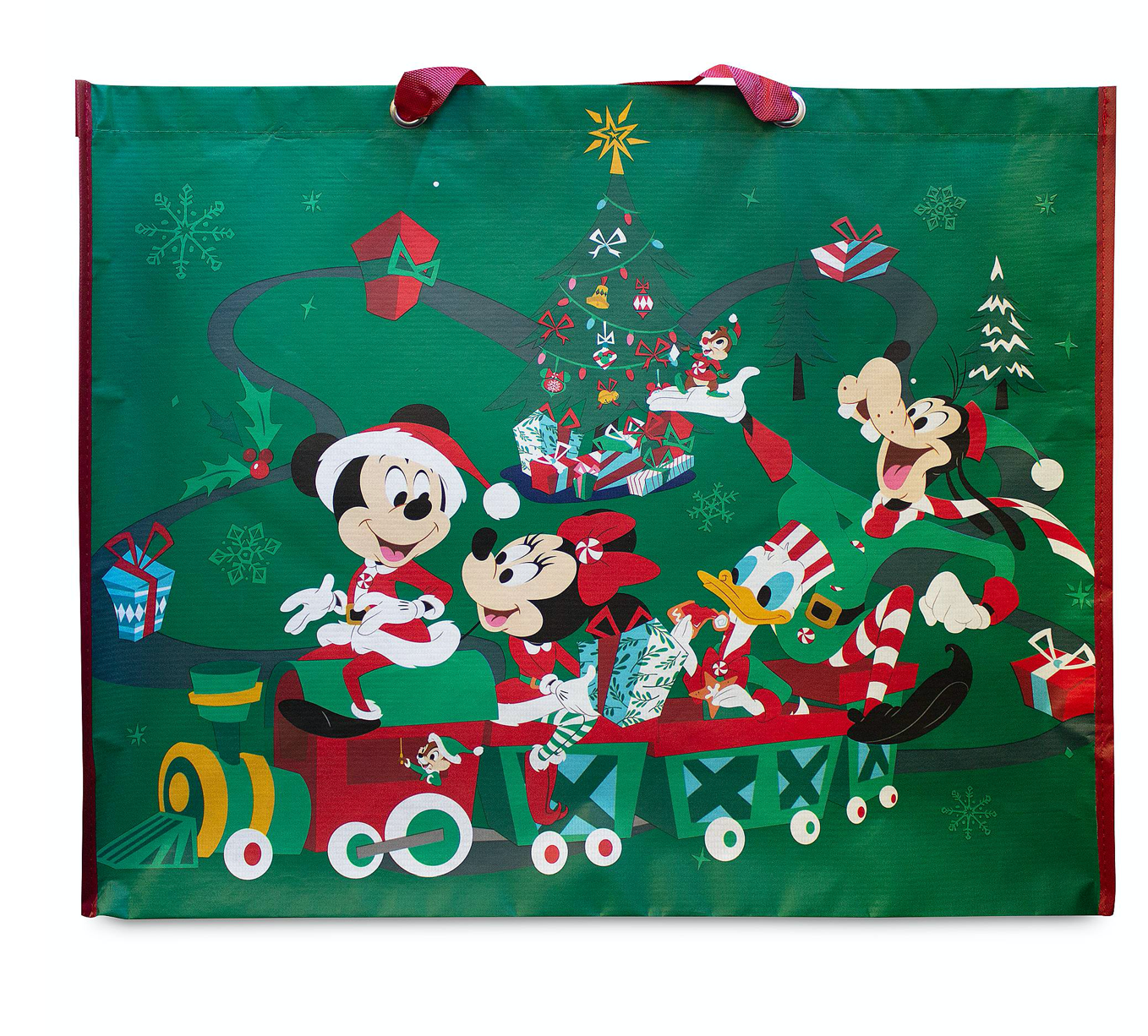 Disney Mickey and Friends Christmas Holiday Reusable Tote Extra Large New w Tag