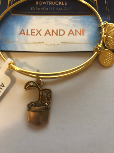 Alex Ani Fantastic Beasts Bowtruckle Charm Bangle Two Tone Finish New with Tags