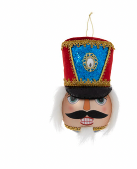 Robert Stanley Red Nutcracker Head Glass Christmas Ornament New with Tag