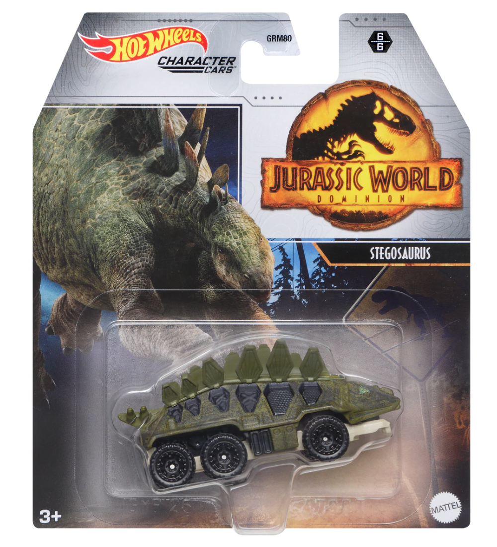 Hot Wheels Jurassic World Dominion Stegosaurus Dino Character Car New With Box