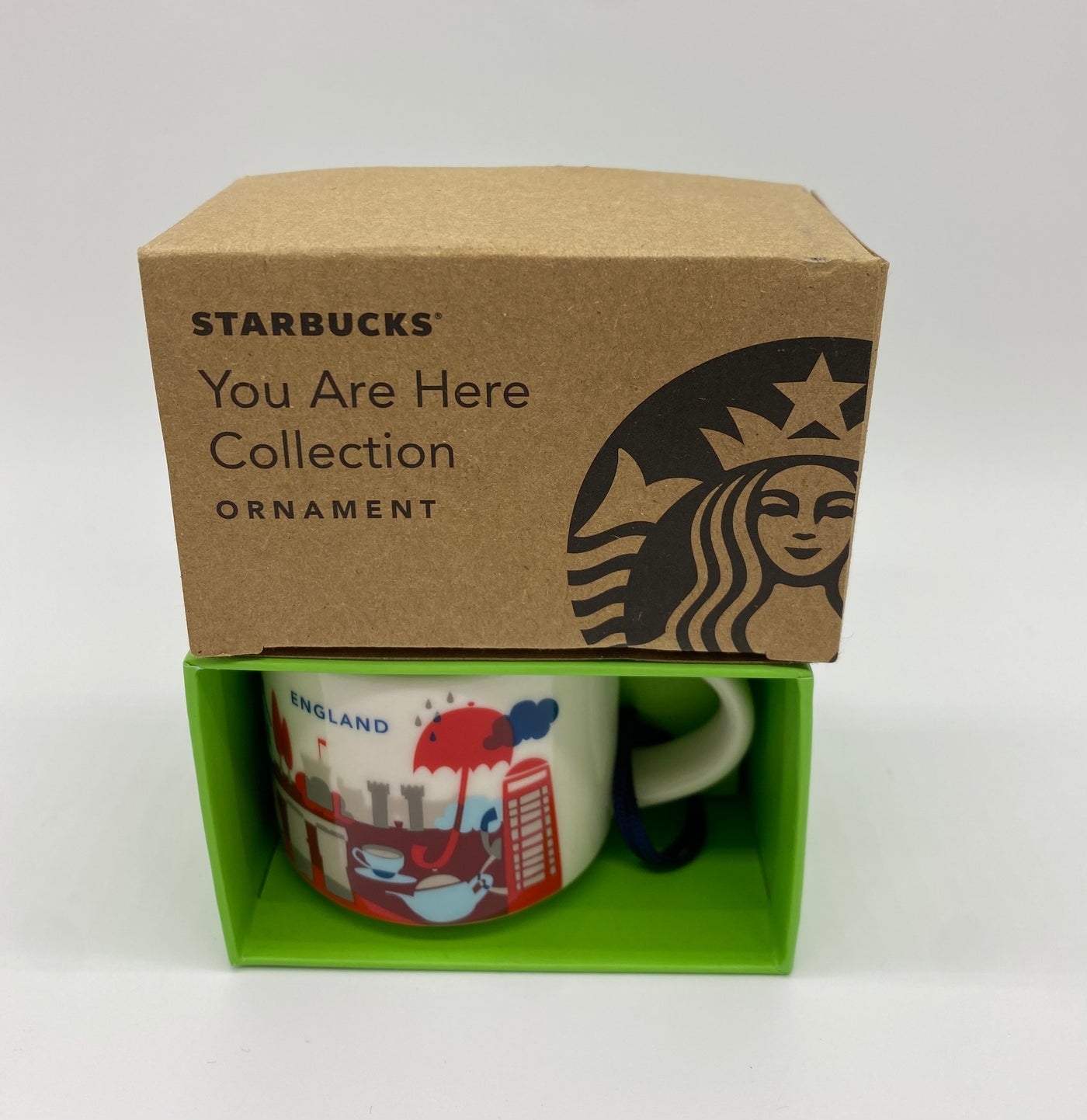 Starbucks Coffee You Are Here England Ceramic Mug Ornament New with Box