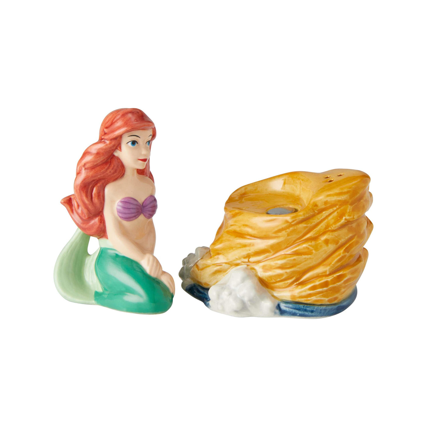 Enesco Disney Ceramics Ariel on Rock Salt & Pepper New with Box