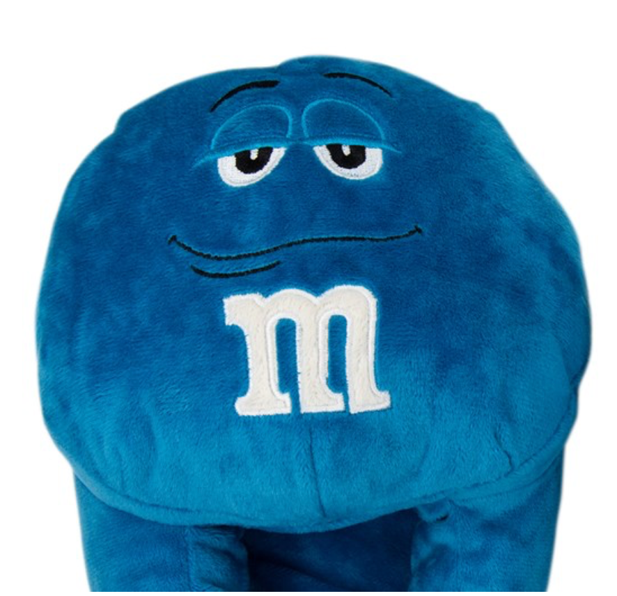 M&M's World Blue Characters Plush Slippers One Size for Adults New with Tag