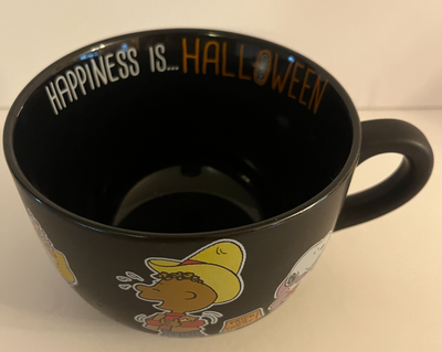 Peanuts Trick Or Treat Black Soup Happiness Halloween Coffee Mug New